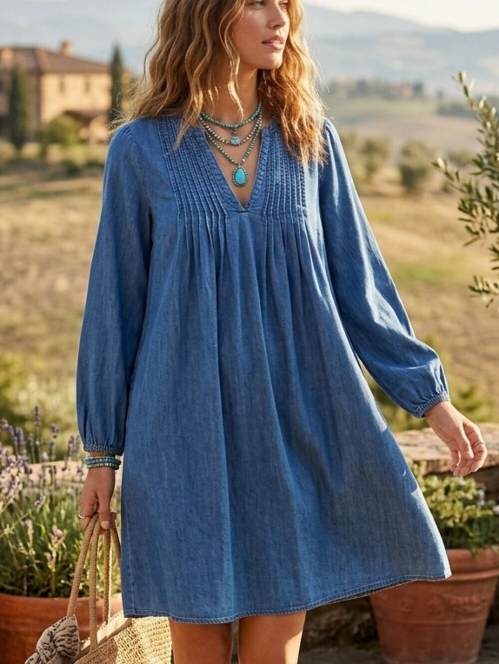 OLD NAVY Light-Weight Blue Denim Dress, Size Generous XS